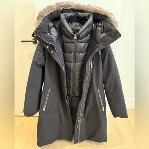 NEW Mackage XL Black Winter Jackets with removable inside bib short jacket.